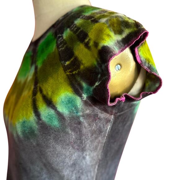 Womens Dress Size Small Grey Tie Dye Rainbow Colorful Colorburst Hippie Burner - Picture 6 of 8